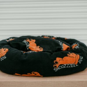 Snoozzzeee Dog - Black Suedette Donut 16"
