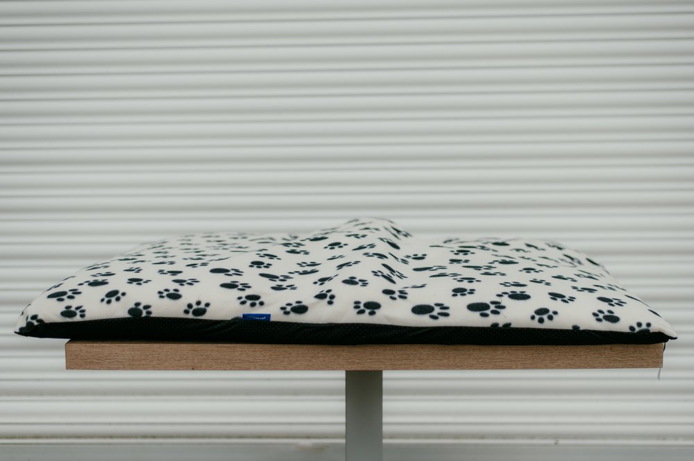 Paws Cushion Bed - Black & White - 85 x 120cm