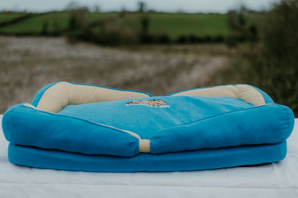 Snoozzzeee Dog Bow Bed - Blue 36"